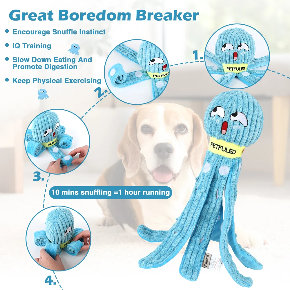 Brinquedo de Pelúcia Polvo para Cães com Compartimento para Petisco - Imagem 2