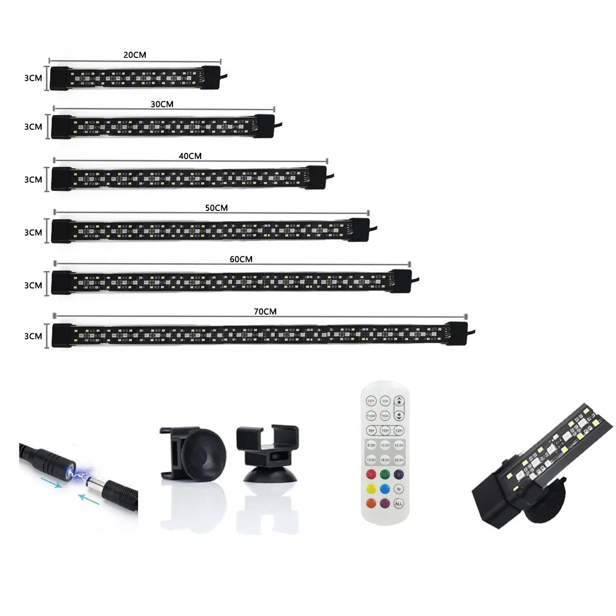Luminária LED para Aquário 20-70cm Espectro Completo IP68 à Prova D'água - Imagem 6