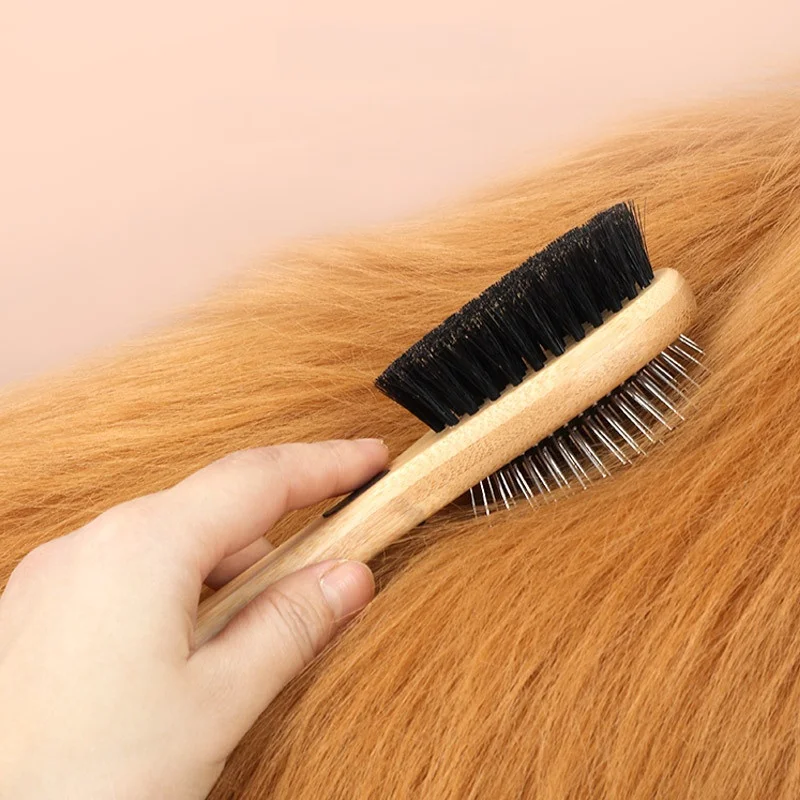 Escova Dupla Face para Cães e Gatos com Cerdas de Javali - Imagem 4