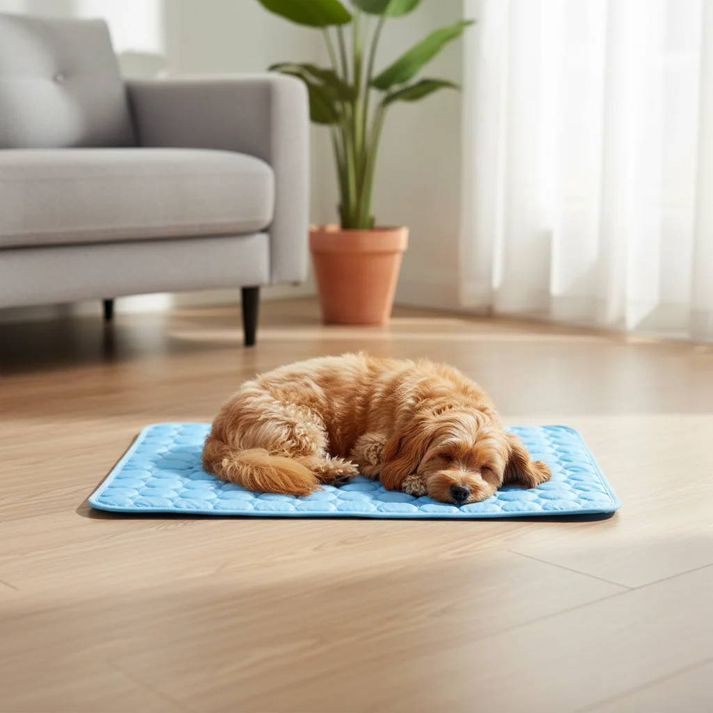 Tapete Refrescante para Cães e Gatos Azul Lavável - Imagem 4