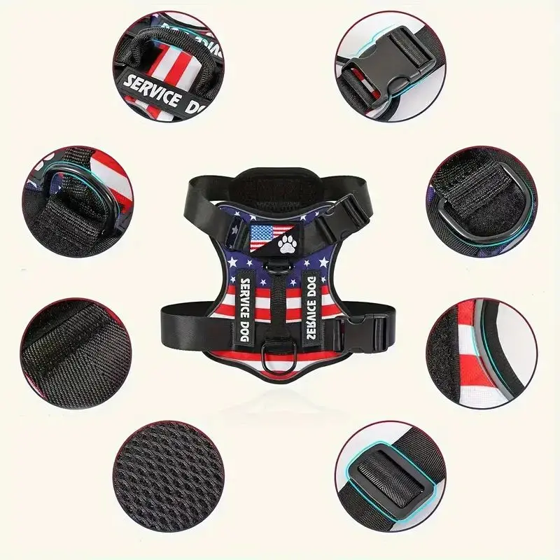 Conjunto de Coleira e Peitoral para Cães Refletivo para Caminhada - Imagem 3