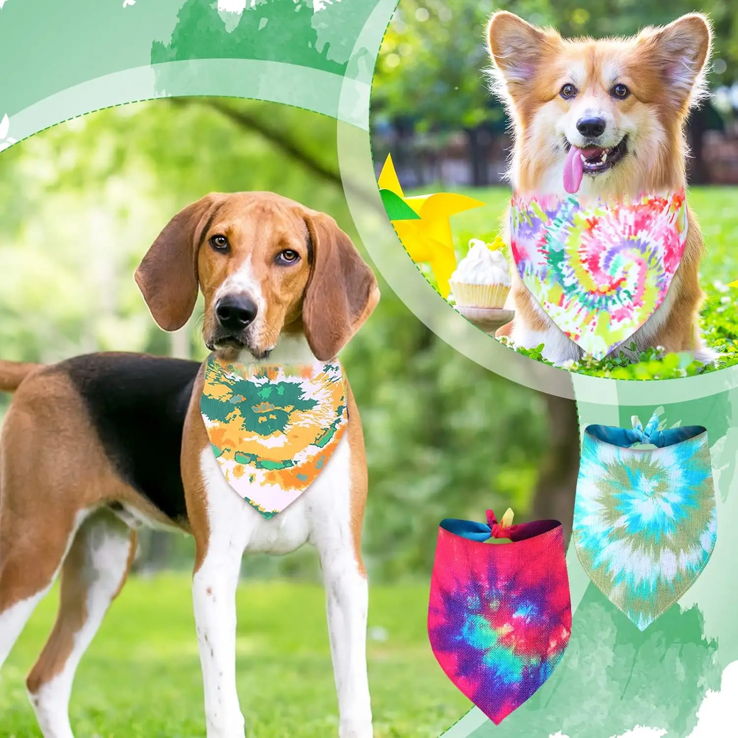 Bandana Tie Dye para Cães Lavável e Reutilizável - Image 4