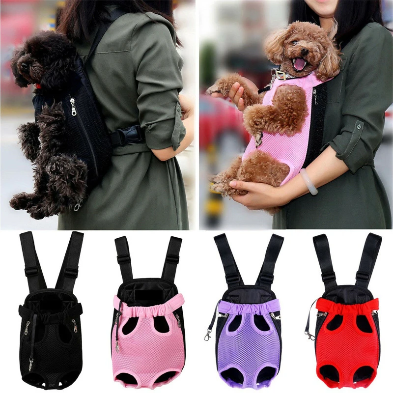 mochila de transporte frontal para cães e gatos