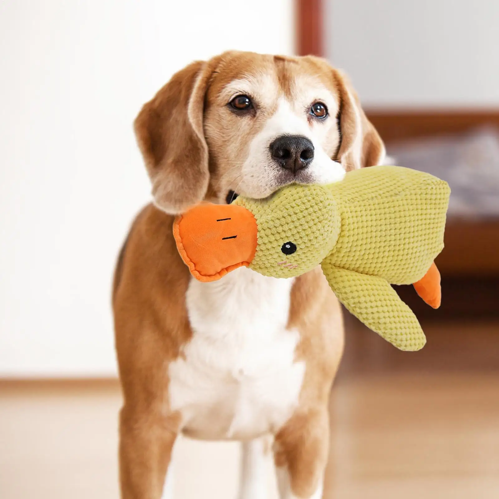 Brinquedo de Pelúcia para Cães Grande 45cm Pato Barulhento - Imagem 5