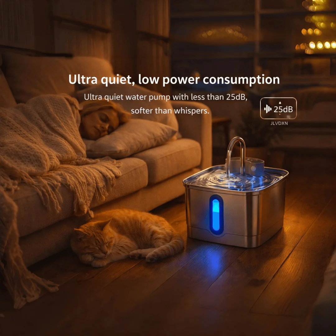 Fonte de Água para Gatos 3 L Inox com Bateria Recarregável - Imagem 6