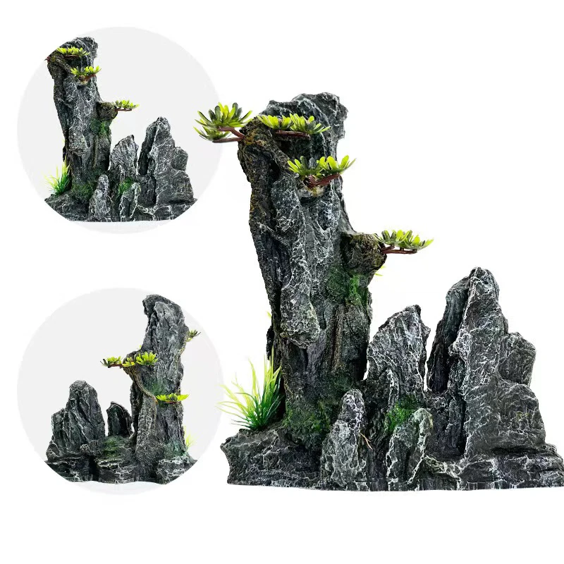Decoração de Aquário Montanha Rocha Resina com Caverna Ampla - Imagem 3