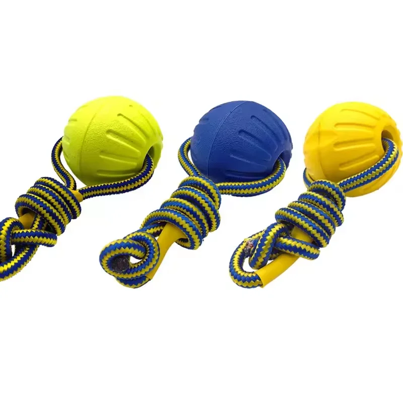 Bola de Brinquedo para Cães de EVA com Corda 7/9 cm Flutuante - Imagem 3
