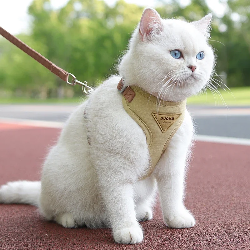 Conjunto de Arnês e Coleira para Cães e Gatos Pequenos com Colete Respirável - Imagem 4