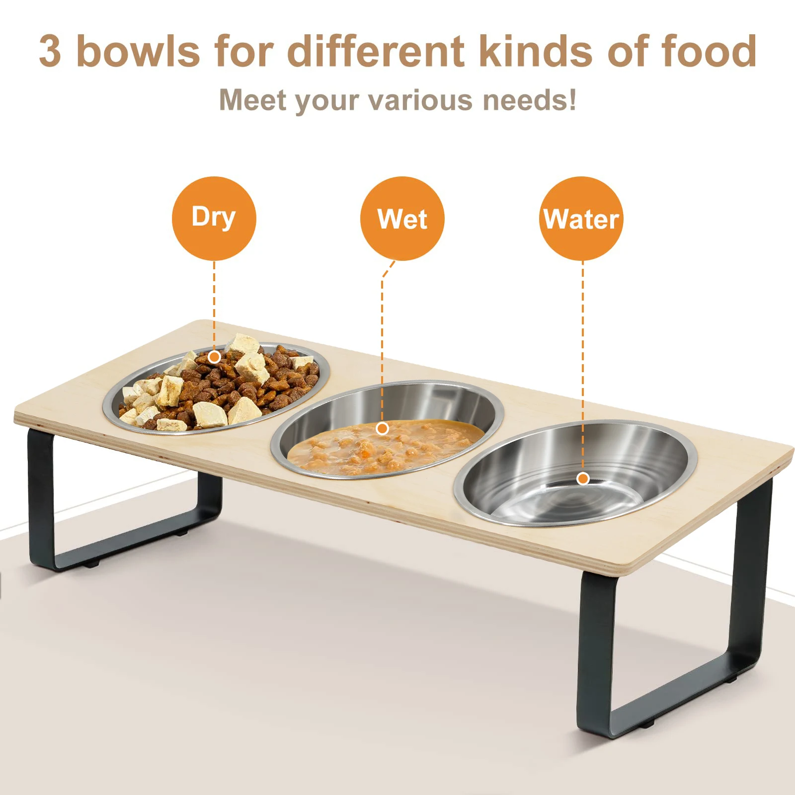 Alimentador Elevado para Gatos com 3 Tigelas Inclinadas de 532 ml - Imagem 4
