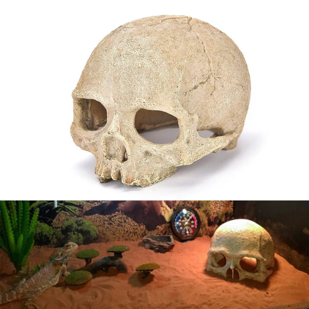 Caverna Crânio de Resina para Répteis e Aquário, Decoração de Habitat - Imagem 5