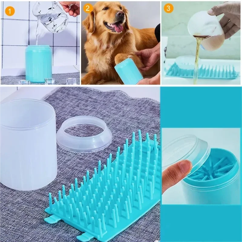Copo Limpa Patas para Cães com Cerdas de Silicone Macio Removível - Imagem 5