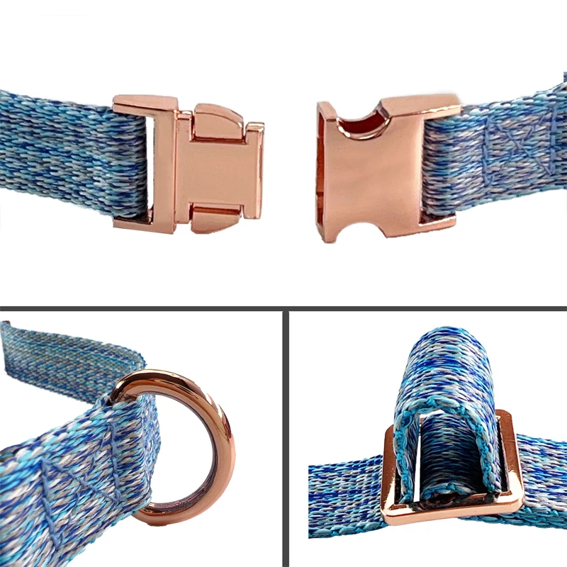 Coleira e Guia para Cães de Nylon Ajustável com Fivela de Metal - Imagem 2