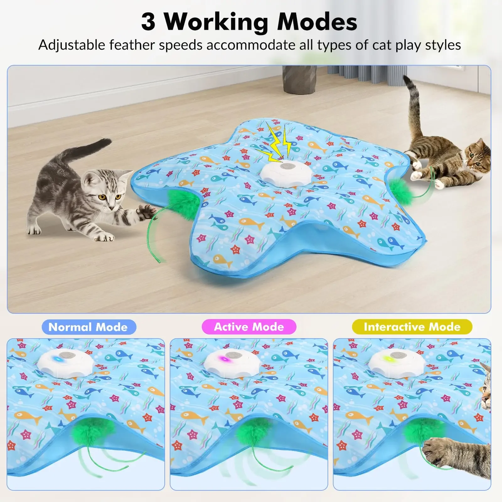 Brinquedo Esconde-Esconde para Gatos com Pena Ativada por Toque - Image 4