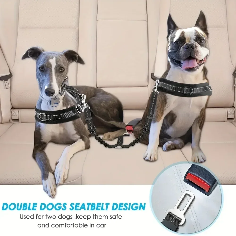 Cinto de Segurança para Cães Ajustável e Refletivo para Carro - Imagem 2