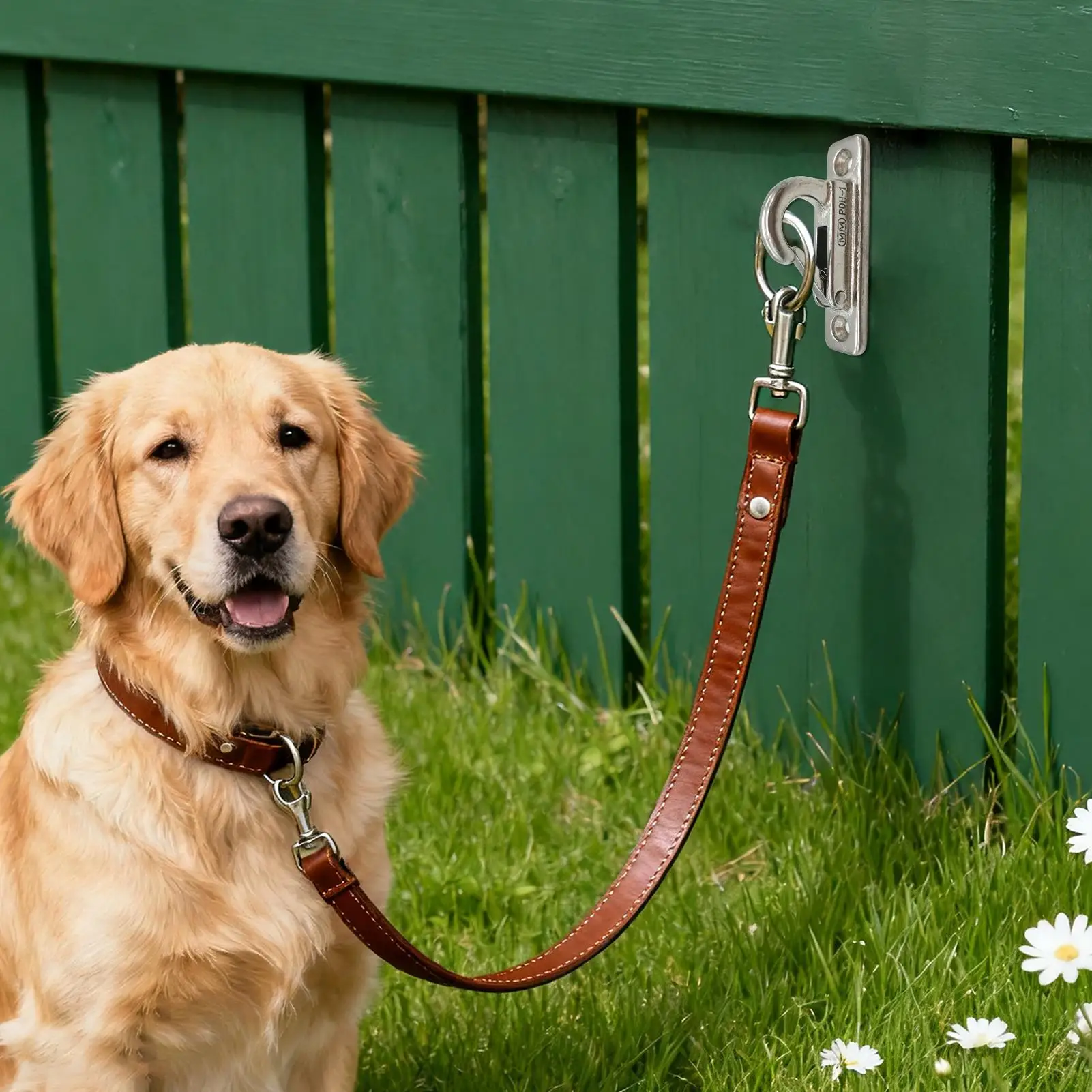 Suporte de Parede para Coleira de Cães em Aço Inoxidável com Trava - Imagem 2