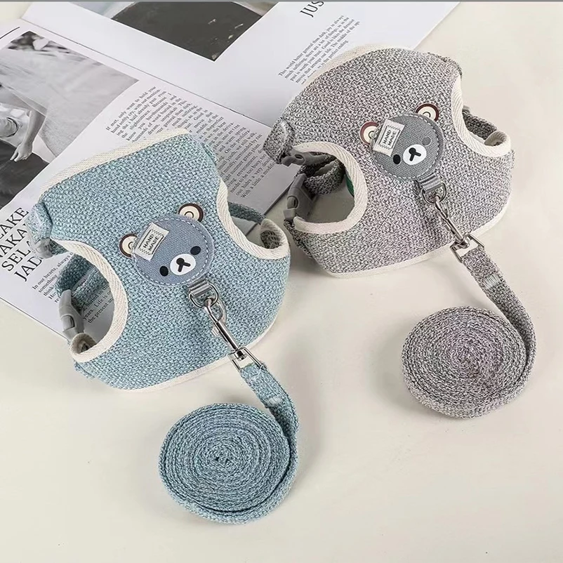 Coleira Peitoral para Gato e Cão Pequeno com Estampa de Urso - Imagem 5