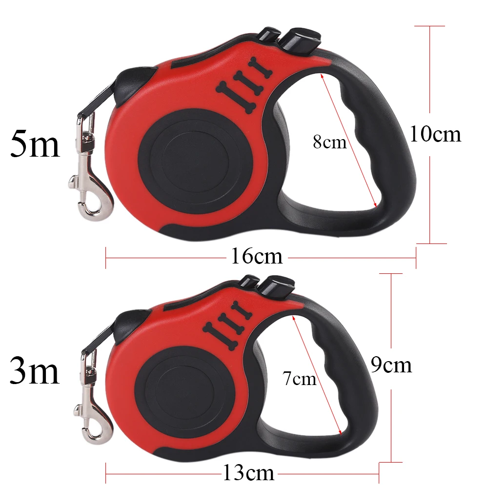 Coleira Retrátil Automática para Cães e Gatos de Nylon 3m/5m - Imagem 6