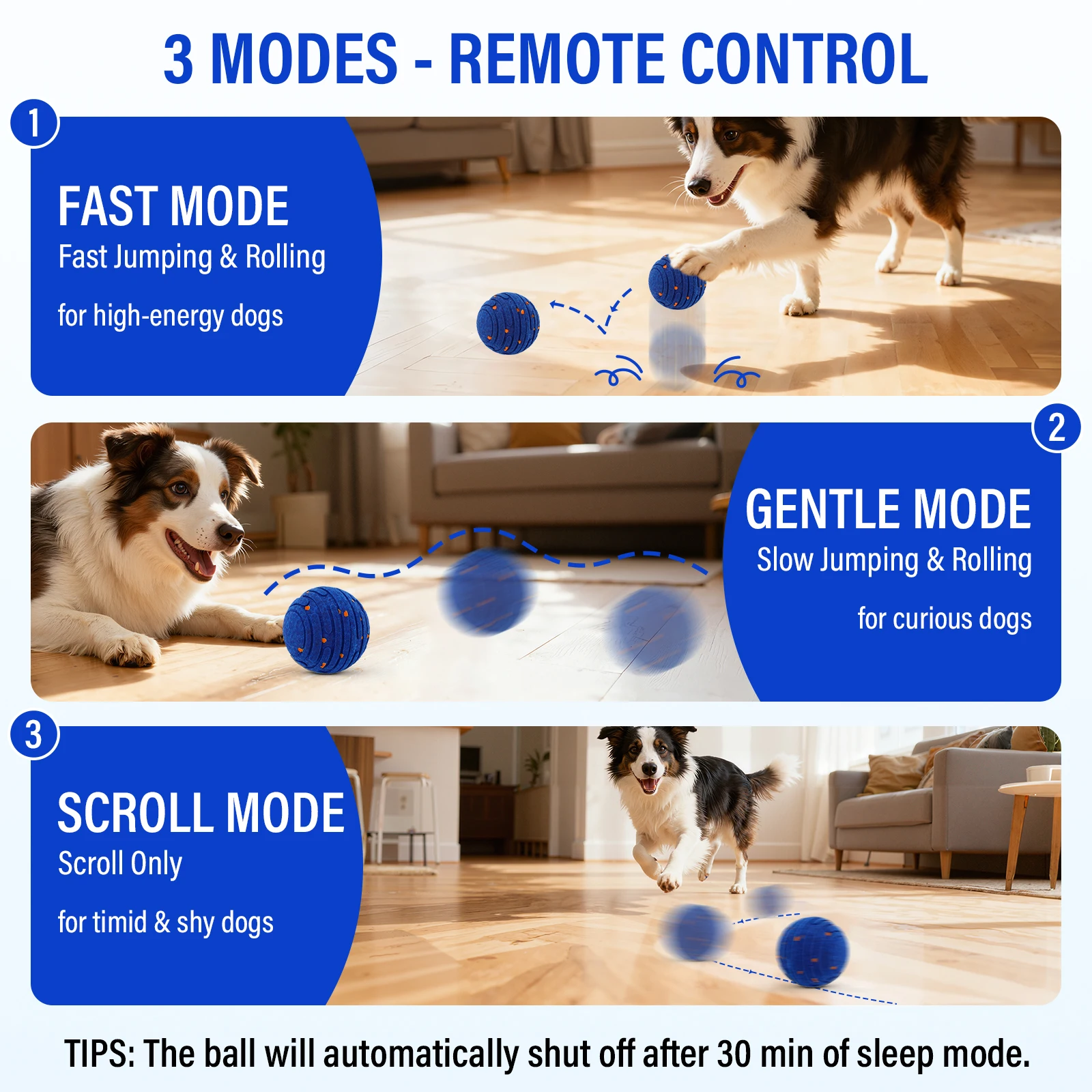 Brinquedo Bola Interativa para Cães E-TPU com 4 Modos e Remoto - Imagem 2