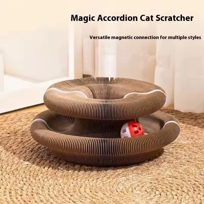 Brinquedo Arranhador para Gatos de Papelão Ondulado com Bola - Imagem 2