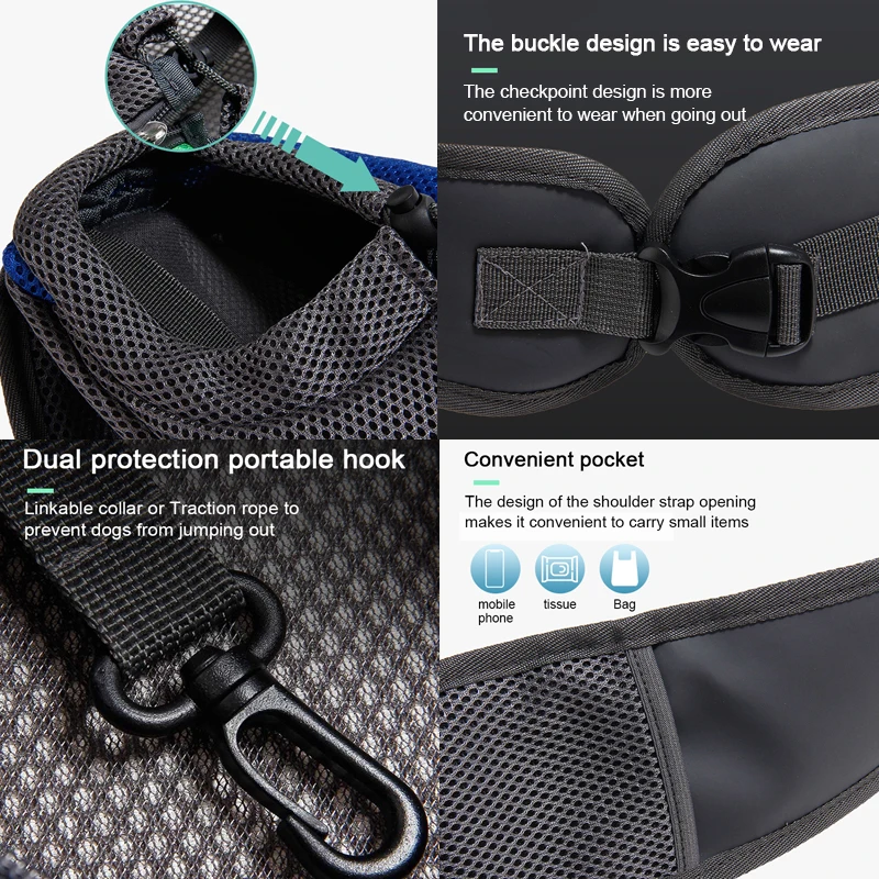 Mochila de Transporte para Cães e Gatos de Malha com Alça de Ombro - Image 2