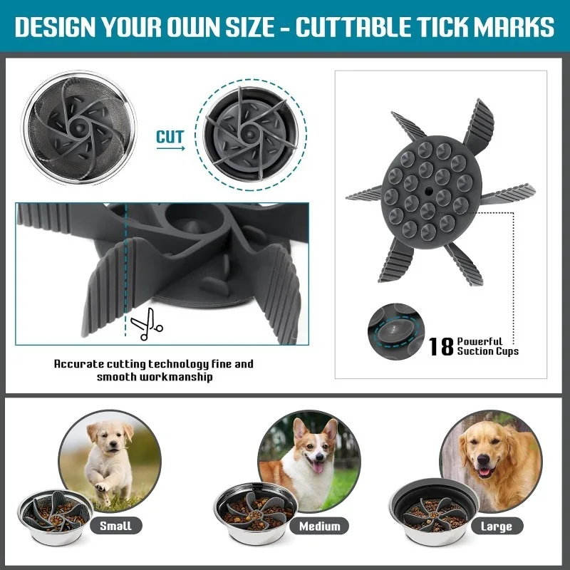 Alimentador Lento para Cães de Silicone com Ventosa para Tigela - Imagem 3