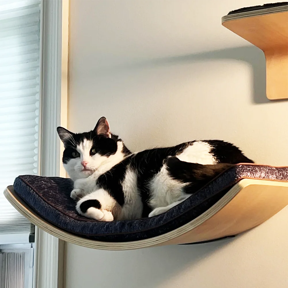 Prateleira de Parede para Gatos com Cama Curvada e Degraus - Imagem 5