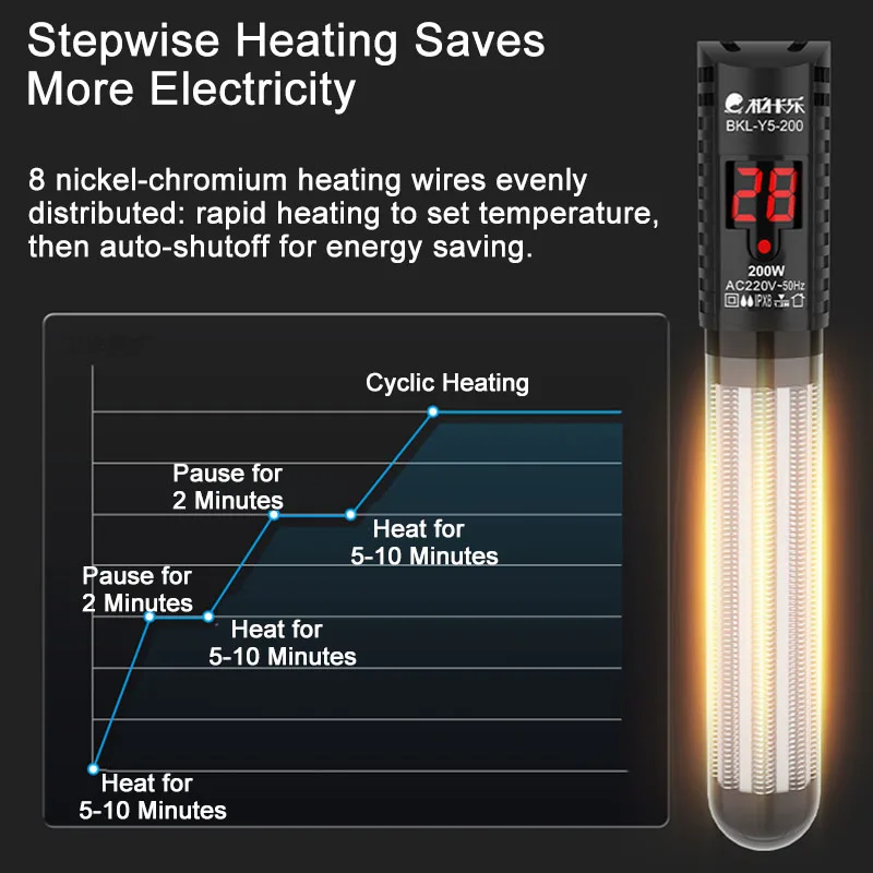 Aquecedor de Aquário com Termostato Digital e Haste Submersível 220V - Imagem 4