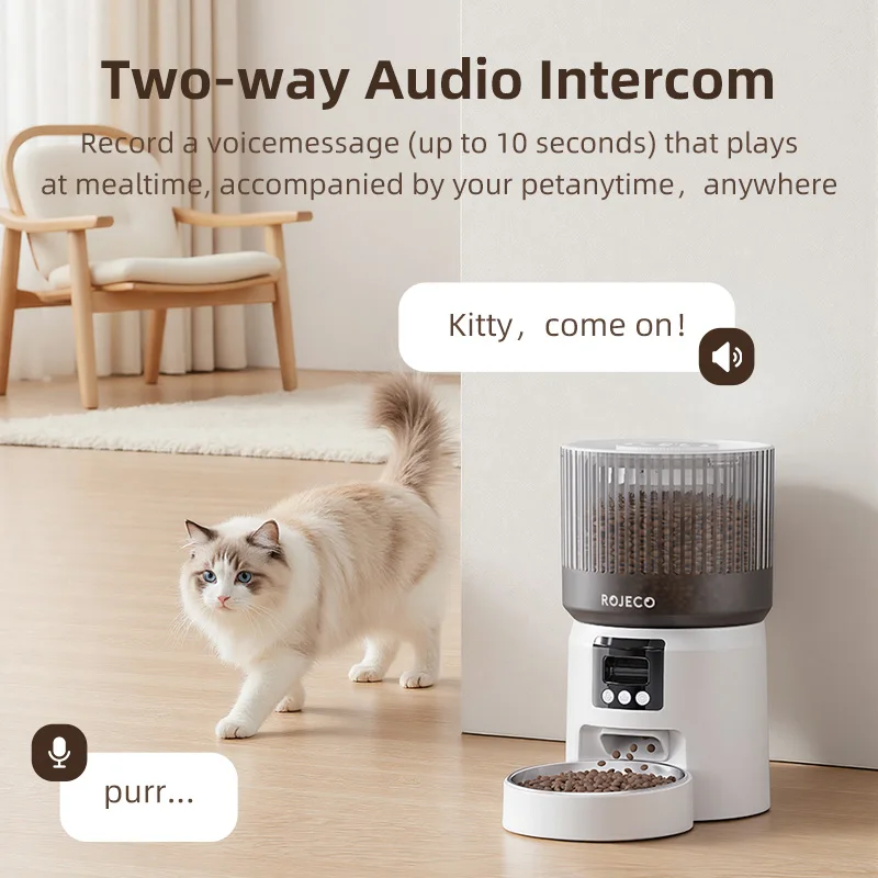 Alimentador Automático Rojeco com Câmera HD 1080P para Gatos e Cães - Image 3