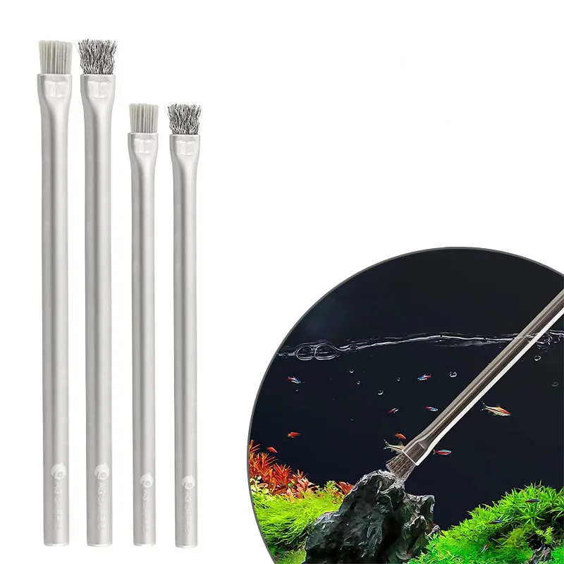 escova de limpeza para aquário de aço inoxidável