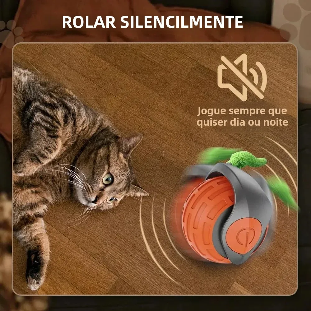 Bola Interativa para Gatos Recarregável USB com Cauda de Cabo Tipo C - Image 2