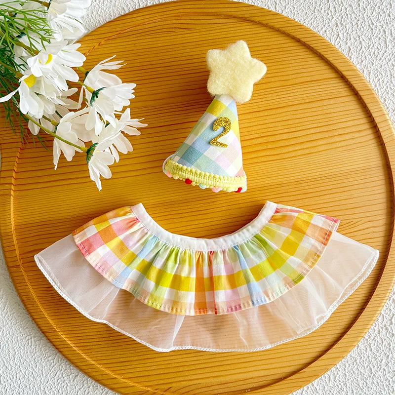 Chapéu e Bandana para Cães e Gatos de Aniversário Arco-Íris - Image 3