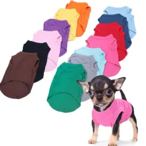 camiseta de algodão para cães e gatos