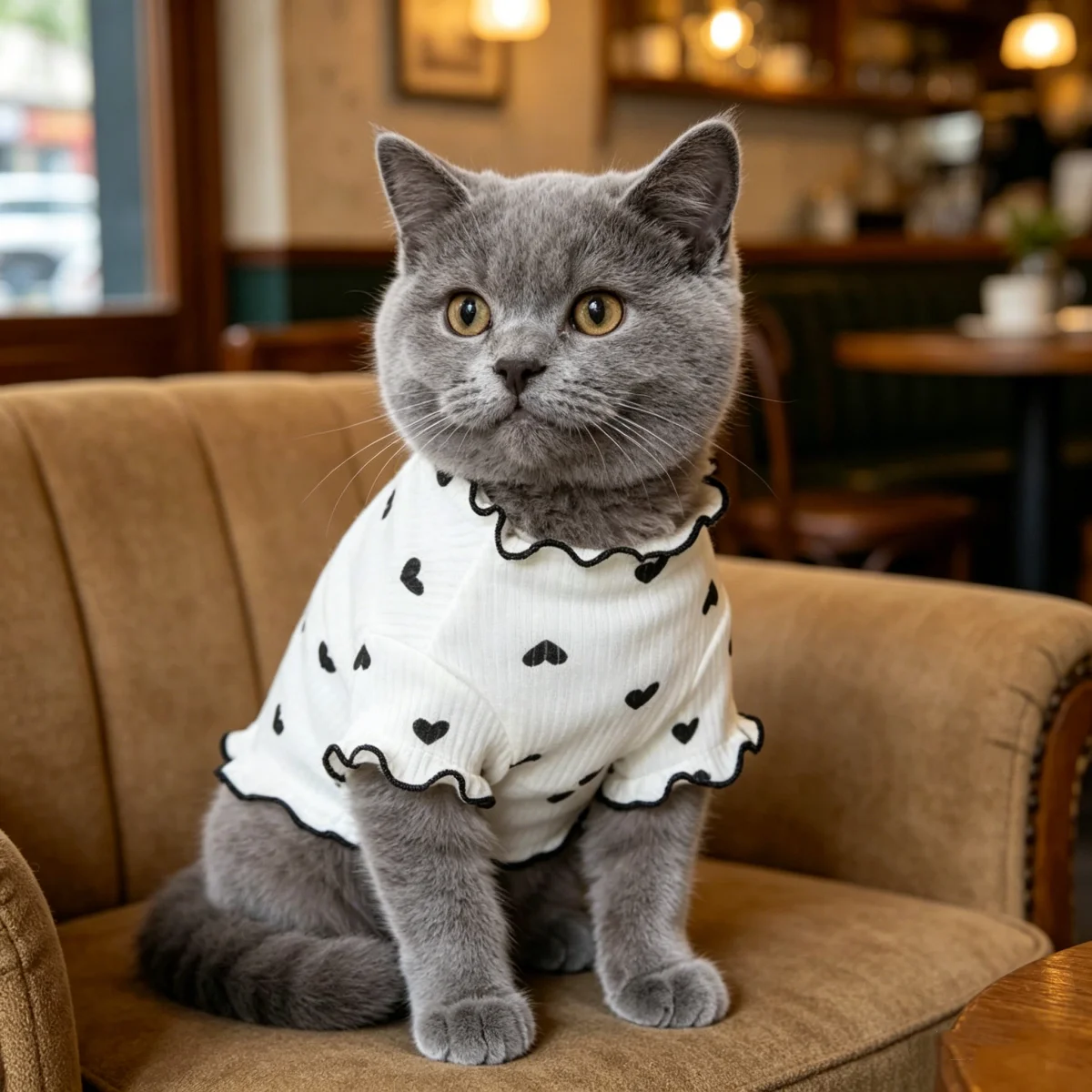 Colete para Cães e Gatos com Estampa e Bordas Onduladas - Imagem 4