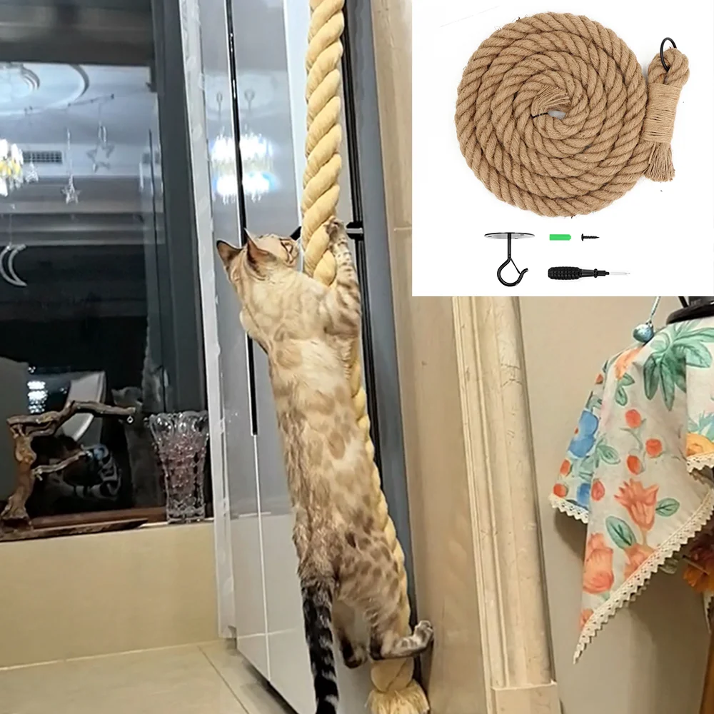 Corda de Escalada para Gatos de Juta com Gancho de 5 cm - Imagem 4