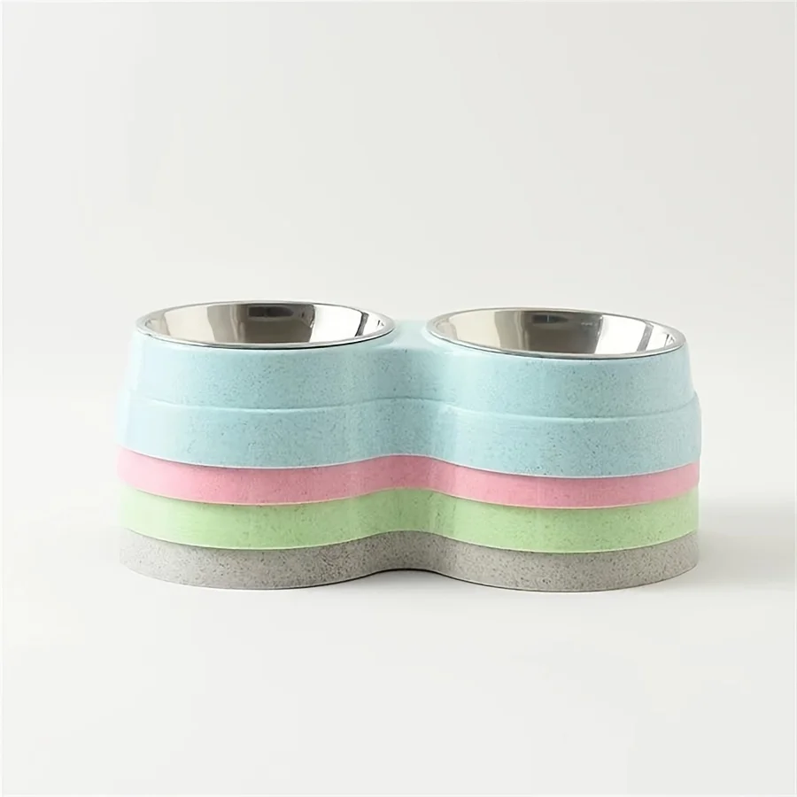 Tigela Dupla para Cães e Gatos de Aço Inoxidável com Base Antiderrapante - Imagem 6