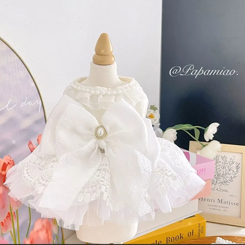 Vestido Princesa para Cães Pequenos Branco com Saia - Imagem 2
