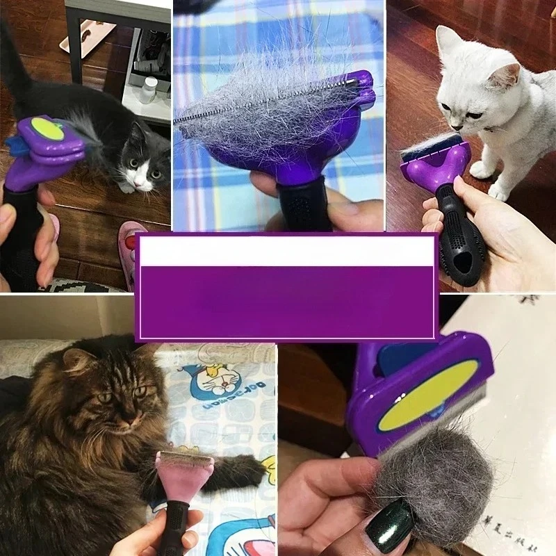Escova Removedora de Pelos para Cães e Gatos de Pelo Curto com Lâmina de Aço - Imagem 5