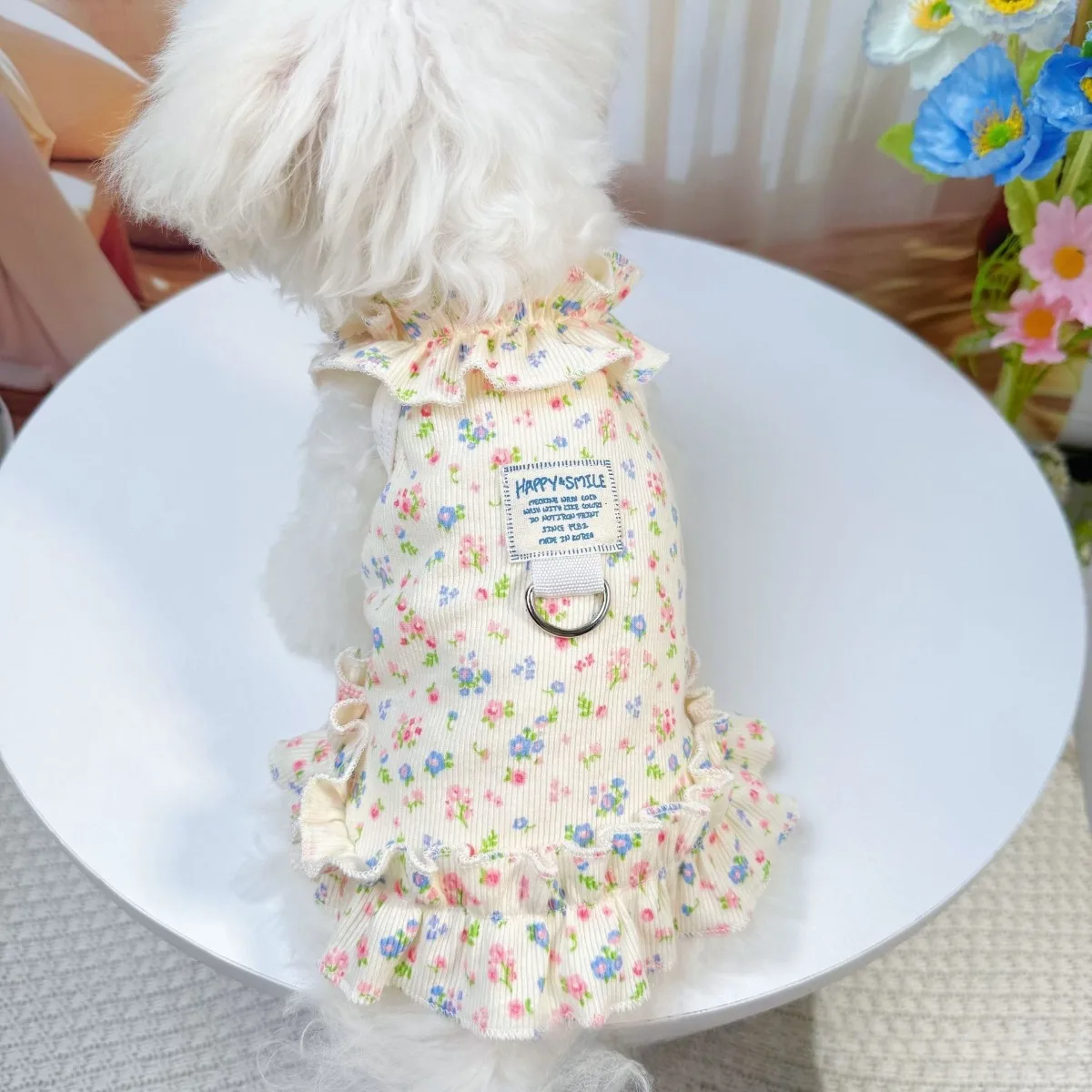 vestido floral para cães e gatos