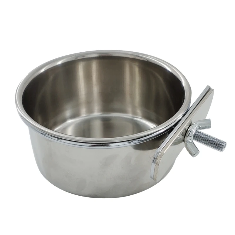Tigela para Pássaros de Aço Inoxidável com Fivela para Gaiola - Imagem 2