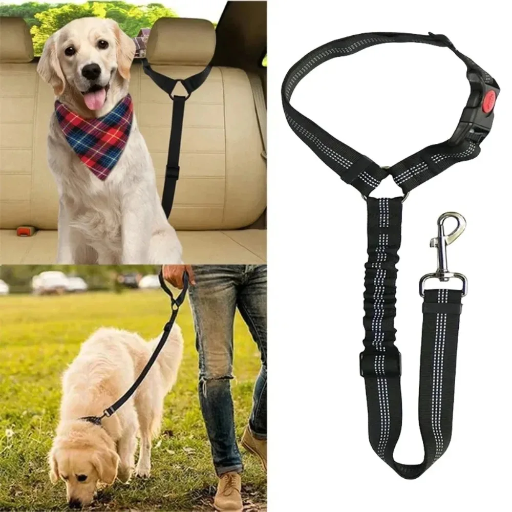 Cinto de Segurança para Cães Refletivo Ajustável de Nylon para Carro - Imagem 2