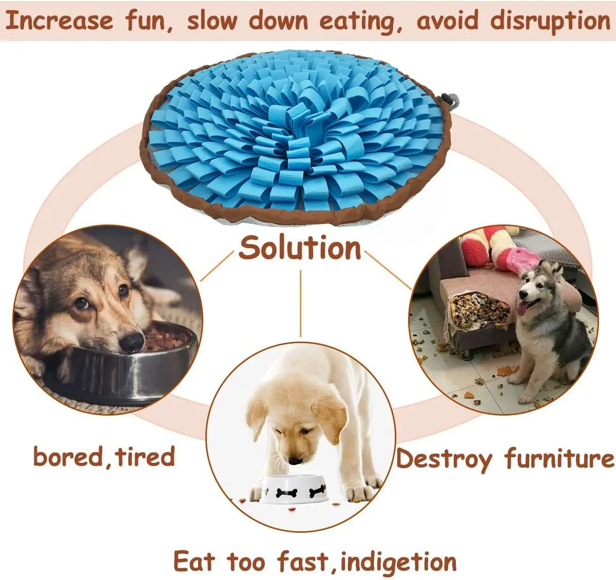 Tigela de Alimentação Lenta para Cães Snuffle-Mat Simula Pastagem - Image 2