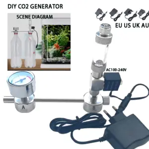 gerador de CO2 para aquário DIY com válvula solenoide