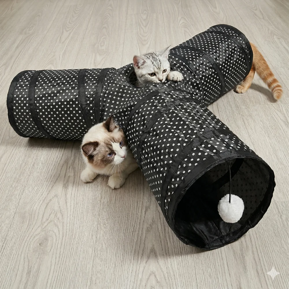 túnel para gatos dobrável