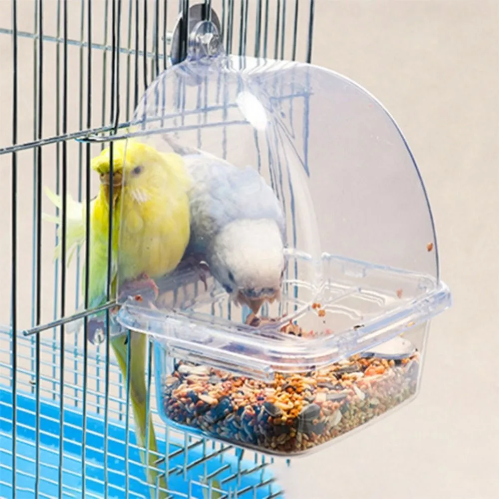 Alimentador para Gaiola de Pássaros Transparente com Gaveta Removível - Imagem 3
