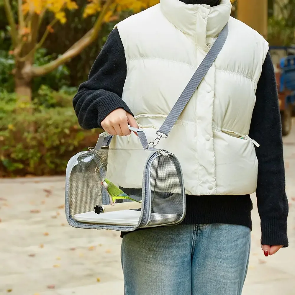 Bolsa de Transporte para Pássaros Cinza 26x19,5x19 cm com Ventilação - Imagem 2