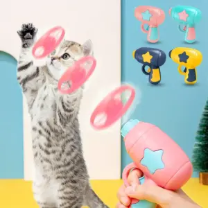 brinquedo lançador de discos para gatos