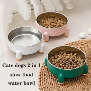 tigela de aço inoxidável antiderrapante para cães e gatos