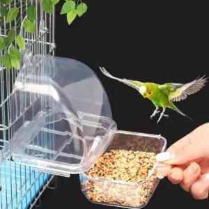 alimentador para gaiola de pássaros transparente