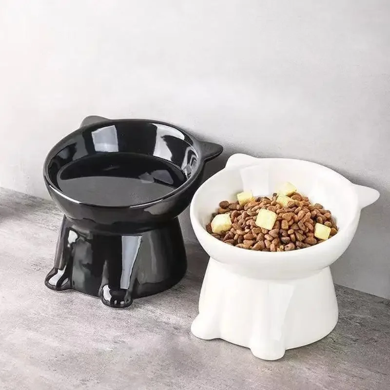 tigela elevada inclinada para gatos