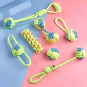 brinquedo de corda para cães com bola